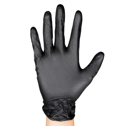 BOÎTE DE GANTS NOIRS EN NITRILE T M 7,0MIL (100 GANTS) TEXTURE DIAMANT