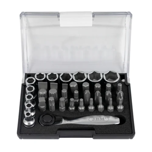 COFFRET JBM DE 37 PIÈCES AVEC CLIQUET MINI DE 1/4" REF: 52198