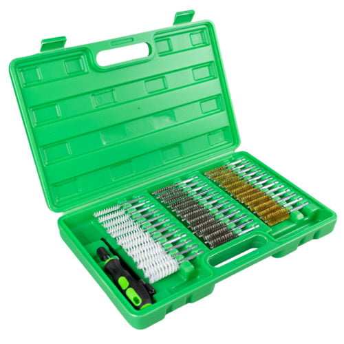 COFFRET DE 38 BROSSES MÉTAL NYLON LAITON