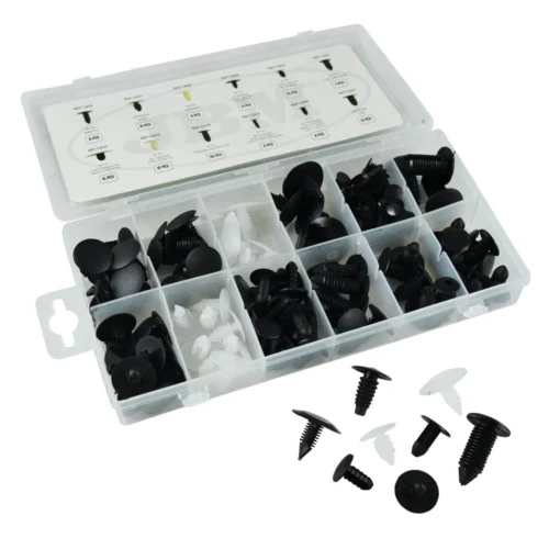 ÉTUI DE CLIPS EN PLASTIQUE UNIVERSEL 128 PCS