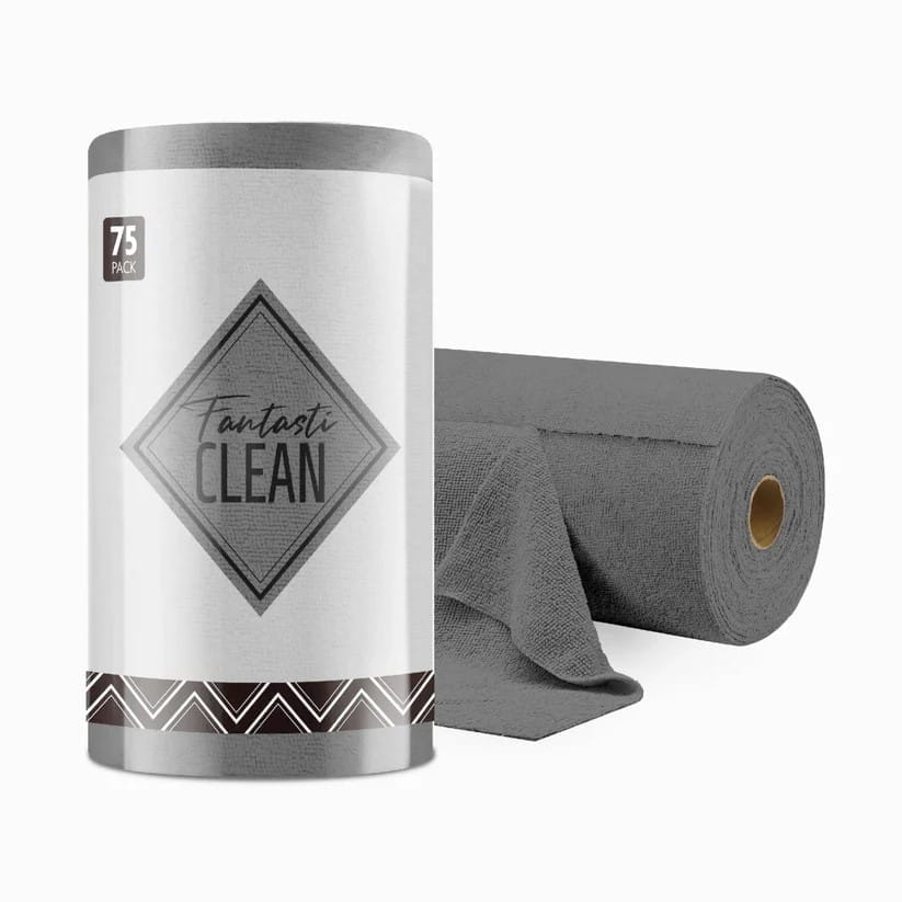 Rouleau 75 Chiffons Microfibre Prédécoupés Lavables Réf: PL1100 Rouleau 75 Chiffons Microfibre Prédécoupés Lavables Réf: PL1100