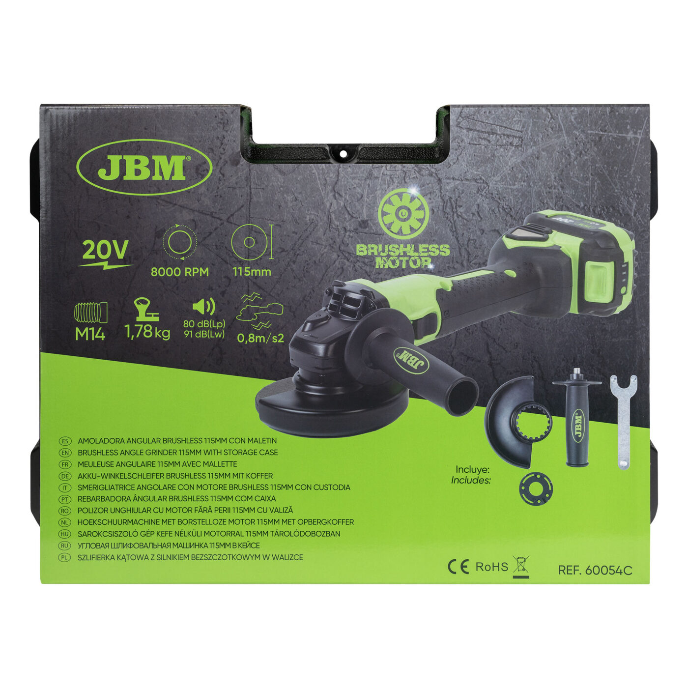 MEULEUSE ANGULAIRE 115MM SANS FIL AVEC MALLETTE 60054C 06 MEULEUSE ANGULAIRE 115MM SANS FIL AVEC MALLETTE 60054C 06