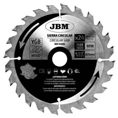 Lame Circulaire JBM à Bois, 24 Dents, 165 mm 14985