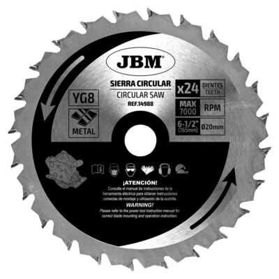 Lame Circulaire JBM à Métal, 24 DENTS, 165 MM 14988 prova