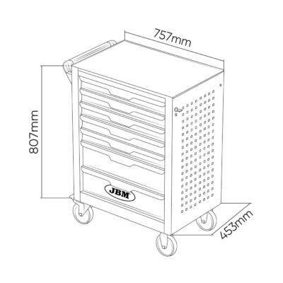 Chariot à Outils JBM 7 Tiroirs Vert 154 Pièces 54834 V1