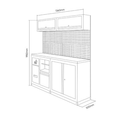 Meuble Modulaire JBM avec Armoire et Plan de Travail SERIE527 V1