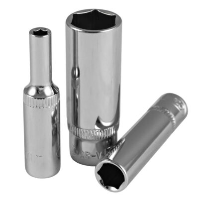 Douille Longue Chromée Hexagonale