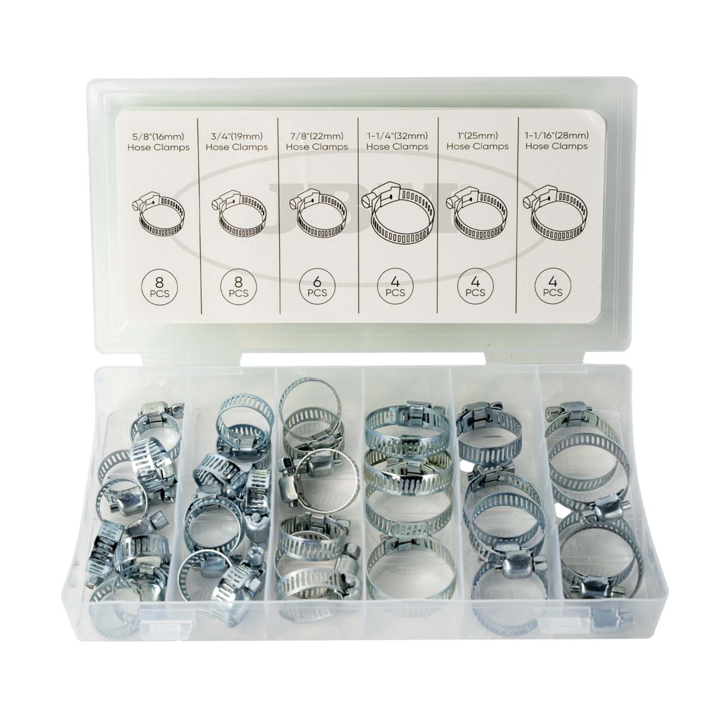 Boîte de Colliers de Serrage pour Tuyaux JBM 54936 Boîte de Colliers de Serrage pour Tuyaux JBM 54936