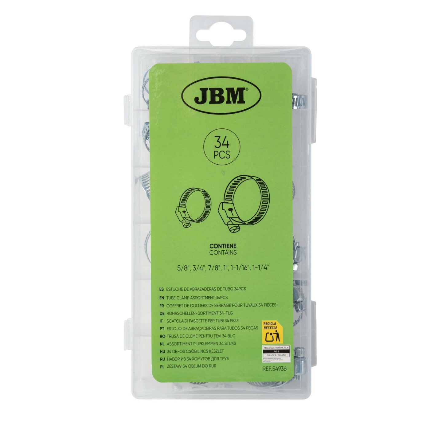 Boîte de Colliers de Serrage pour Tuyaux JBM 54936 05 Boîte de Colliers de Serrage pour Tuyaux JBM 54936 05