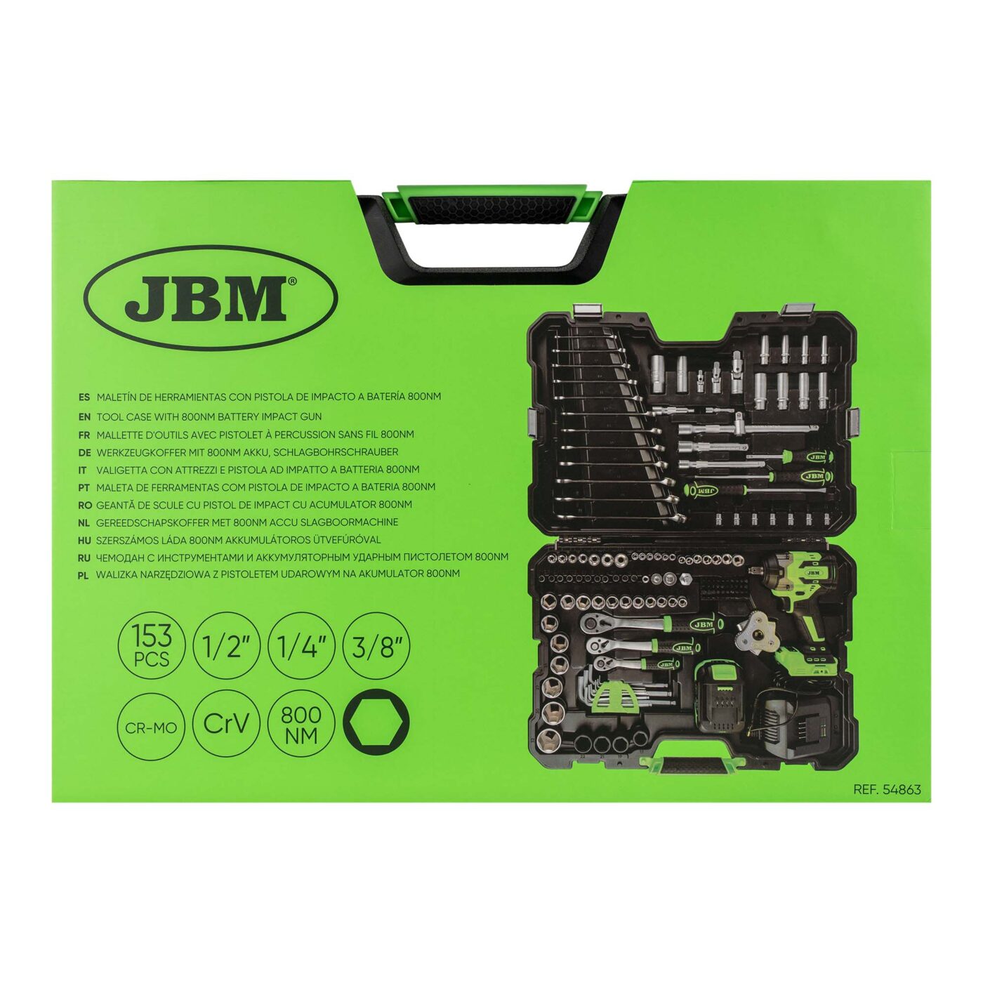 Mallette clé à choc sans fil 800 Nm JBM 54863 06 Mallette clé à choc sans fil 800 Nm JBM 54863 06