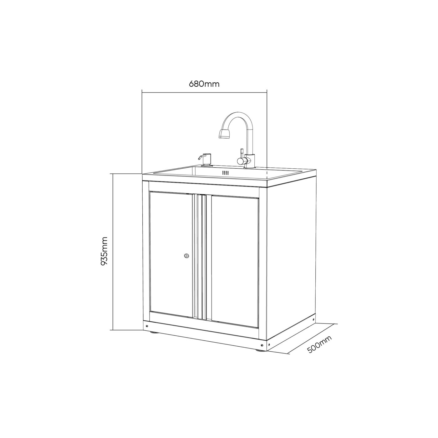 Meuble sous évier intégré JBM 18103 V1 Meuble sous évier intégré JBM 18103 V1
