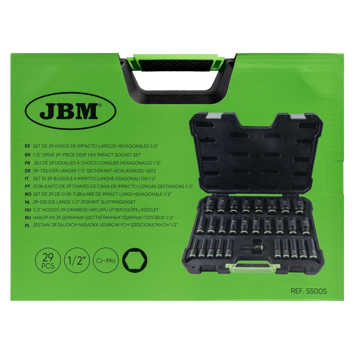 Jeu Douilles Impact Longues JBM 29 Pièces 55005 06 Jeu Douilles Impact Longues JBM 29 Pièces 55005 06