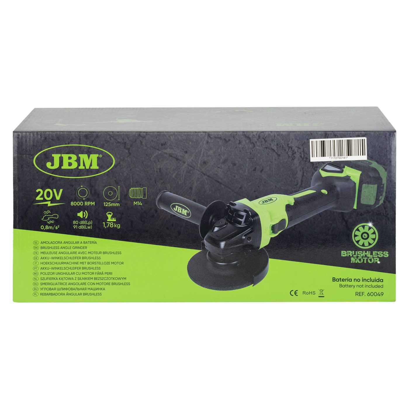 Meuleuse Angulaire Sans Fil 125mm JBM 20V 8000RPM 60049 06 Meuleuse Angulaire Sans Fil 125mm JBM 20V 8000RPM 60049 06